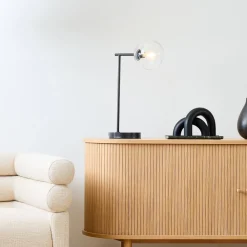 West Elm Staggered Glass USB Table Lamp (20") - Clear