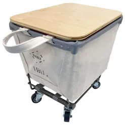 West Elm Steele Canvas Lidded Basket on Wheels