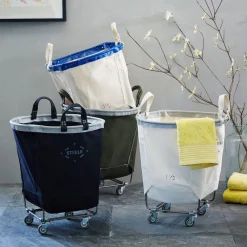 West Elm Steele Canvas Round Basket on Wheels