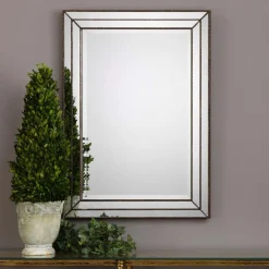 West Elm Stepped Frame Metal Wall Mirror