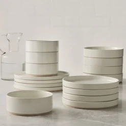 West Elm Straight-Sided Stoneware Dinnerware (Set of 16)