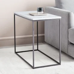 West Elm Streamline Marble Side Table (28")