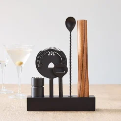 West Elm Streamline Metal Bar Tools w/ Stand