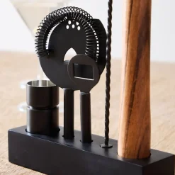 West Elm Streamline Metal Bar Tools w/ Stand