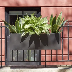 West Elm Streamline Metal Railing Planter