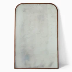 West Elm Streamline Oversized Antiqued Wide Arch Wood Floor Mirror