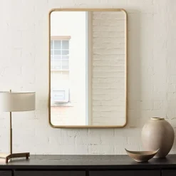 West Elm Streamline Wood Rectangle Wall Mirror