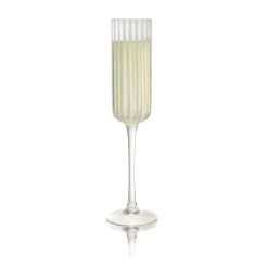 West Elm Stripe Champagne Flute Glasses (Set of 4)