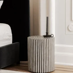 West Elm Striped Side Table (15")