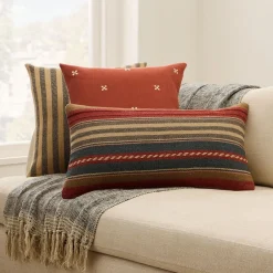 West Elm Sunwashed Stripe Pillow & Throw Set