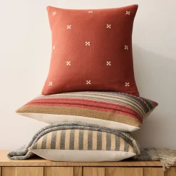 West Elm Sunwashed Stripe Pillow & Throw Set