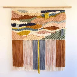 West Elm Sunwoven Blue Abstract Wall Hanging