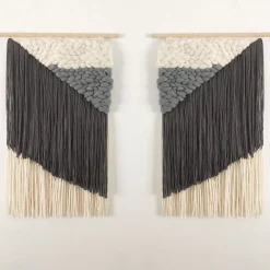 West Elm Sunwoven Mirrored Pair Wall Hangings