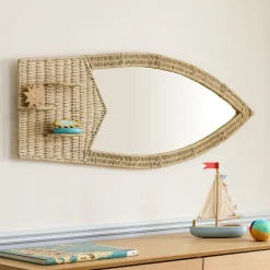 Kids West Elm Surfboard Rattan Wall Mirror (18"W x 48"H)