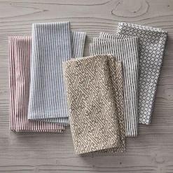 West Elm Sustainable Threads Artisan Block-Print Cotton Napkins (Set of 4)