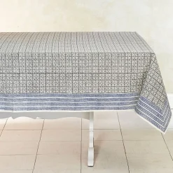 West Elm Sustainable Threads Artisan Block-Print Cotton Tablecloth