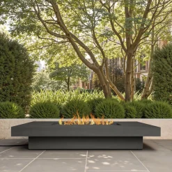 West Elm Sutton Concrete Lipped Rectangle Propane Fire Pit Table (–)