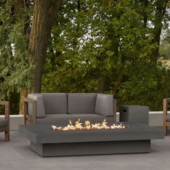 West Elm Sutton Concrete Lipped Rectangle Propane Fire Pit Table (–)