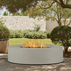 West Elm Sutton Concrete Low Round Fire Pit Table (43")