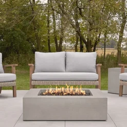 West Elm Sutton Concrete Low Square Fire Pit Table (43")