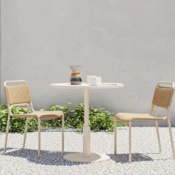 West Elm Sydney Outdoor Bistro Table (30") & Stacking Dining Chairs Set
