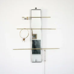 West Elm SZKLO Glass Mirror Jewelry Organizer