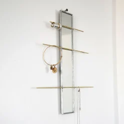 West Elm SZKLO Glass Mirror Jewelry Organizer