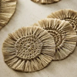 West Elm TALLO de OLIVO Fique Fringe Coasters (Set of 4)