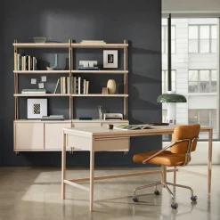 West Elm Tandem Desk (60") & Modular Double Wide Storage Shelf Set