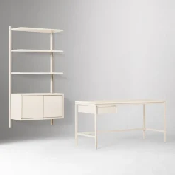 West Elm Tandem Desk (60") & Modular Storage Shelf Set