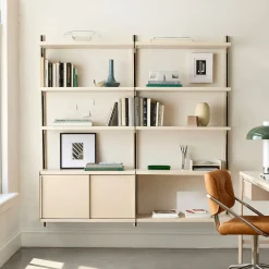 West Elm Tandem Modular Double Wide Open & Storage Shelf Set