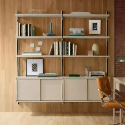 West Elm Tandem Modular Double Wide Open & Storage Shelf Set