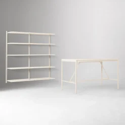 West Elm Tandem Worktable (72") & Modular Double Wide Open Shelf Set