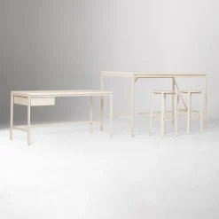 West Elm Tandem Worktable (72"), Desk (60") & Work Stool Set