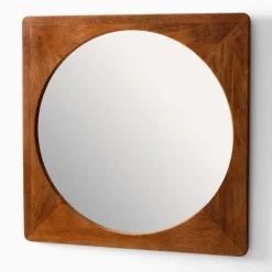 West Elm Tate Wood Square Wall Mirror