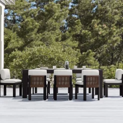 West Elm Telluride Aluminum Outdoor Extendable Table (60"–85") & Porto Aluminum Side Dining Chairs Set