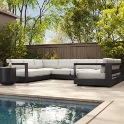 West Elm Telluride Aluminum Outdoor 6-Piece U-Shaped Sectional (149")