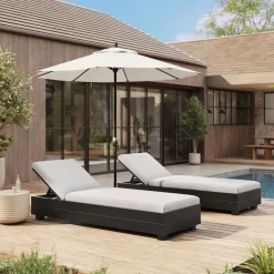 West Elm Telluride Aluminum Outdoor Chaise Lounge