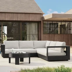 West Elm Telluride Aluminum Outdoor 3-Piece L-Shaped Sectional (113")