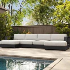West Elm Telluride Aluminum Outdoor 4-Piece U-Shaped Sectional (149")