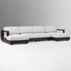 West Elm Telluride Aluminum Outdoor 4-Piece U-Shaped Sectional (149")