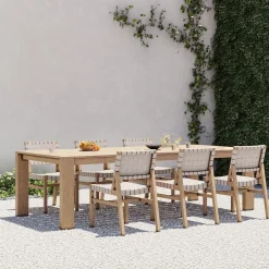 West Elm Telluride Outdoor Extendable Dining Table (76"–106") & Granada Dining Chairs Set