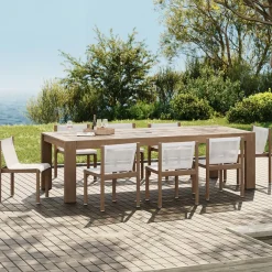 West Elm Telluride Outdoor Extendable Dining Table (76"–106") & Cusco Dining Chairs Set