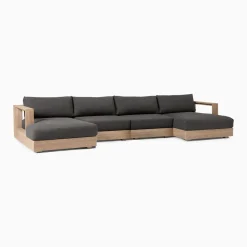 West Elm Telluride Outdoor 4-Piece U-Shaped Sectional Replacement Cushions