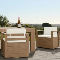 West Elm Telluride Outdoor Swivel Dining Chair Sets