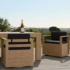 West Elm Telluride Outdoor Swivel Dining Chair Sets