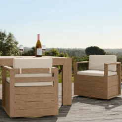 West Elm Telluride Outdoor Swivel Dining Chair Sets