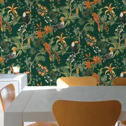 West Elm Tempaper Birds of Paradise Wallpaper