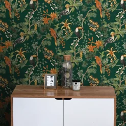 West Elm Tempaper Birds of Paradise Wallpaper