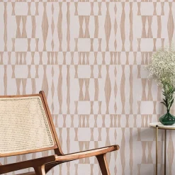 West Elm Tempaper Grasscloth Geo Peel & Stick Wallpaper